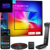 Transform Your TV Experience: 7.8Ft RGBICW Wi-Fi LED Backlight with Fish-Eye Correction, Voice & APP Control for 40-50 Inch TVs